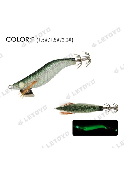 F Stili 3.7g Letoyo Mini Kalamar Jig 1.5#1.8#2.2# Sahte Karides Kalamar Kanca Aydınlık Jig Balıkçılık Cazibesi Ahtapot Yemi Mürekkepbalığı Deniz Takımı (Yurt Dışından)