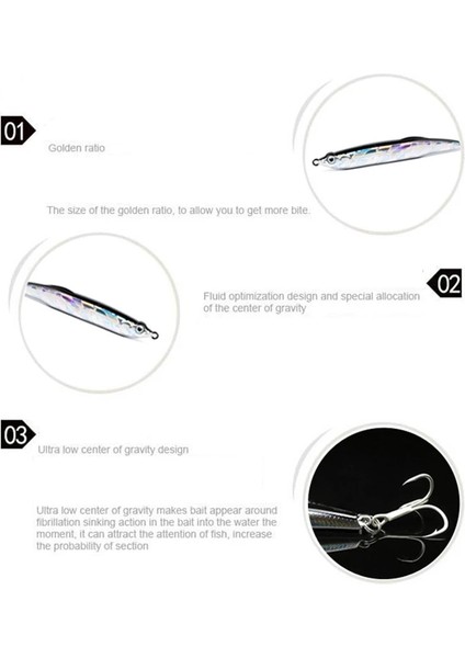 Bir Stil 9.5cm-17.5g Outkıt Yüksek Li Heyecan Sopa Balıkçılık Cazibesi 7cm 9g Batan Kalem Uzun Döküm Shad Minnow Yapay Yem Pike Lures (Yurt Dışından)