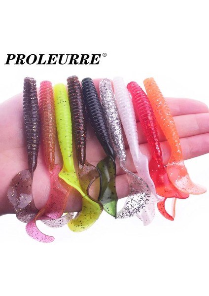 B Tarzı 5pcslot Jig Wobblers Yumuşak Yem Solucan Lures 8cm 4.3g Karides Lezzet Katkı Maddesi Silikon Yapay Swimbait Bas Sazan Olta Takımı (Yurt Dışından) modelleri
