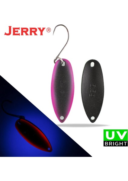 Pembe Siyah Stil Yay 5.5g Jerry Dere ve Alan Alabalık Kaşıkları Küçük Hafif Ers Yüksek Li Balıkçılık Cezbeder Tek Kancalar Sert Lures (Yurt Dışından)