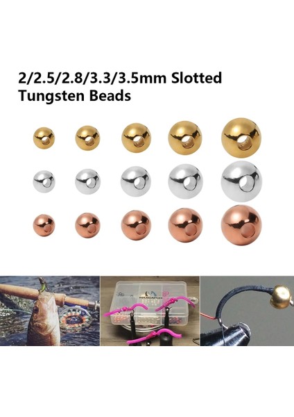 Bakır Tarzı 2,8 mm Sinek Bağlama Malzemesi Güzel Tasarımlı Tungsten Boncuklar Yüksek Li Oluklu Boncuk Dayanıklı Balık Tutma Aracı (Yurt Dışından)