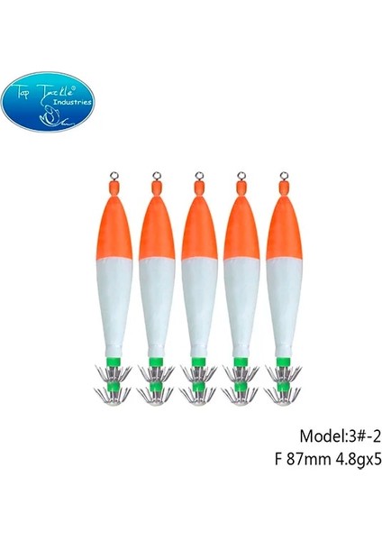 F87MM4.8G C3.0-5pcs Tarzı Aydınlık Kuyruk Plastik Kalamar Jig Kanca Tuzlu Su Yem Balıkçılık Cazibesi Ahtapot Mürekkepbalığı Yakalamak Için Mücadele (Yurt Dışından)