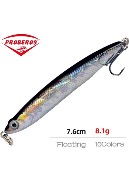 2-15G Tarzı 1 Adet Yüksek Li Heyecan Sopa Balıkçılık Cazibesi 8.1g 10G Yüzen Kalem Uzun Döküm Shad Minnow Yapay Yem Pike Lures (Yurt Dışından)