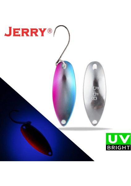 Pembe Mavi Tarzı Yay 2g Jerry Dere ve Alan Alabalık Kaşıkları Küçük Hafif Ers Yüksek Li Balıkçılık Cezbeder Tek Kancalar Sert Lures (Yurt Dışından)
