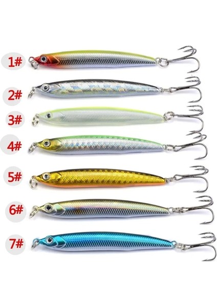 No.6 Tarzı 1 Adet Yüksek Li Heyecan Sopa Balıkçılık Cazibesi 7cm 10G Batan Kalem Uzun Döküm Shad Minnow Yapay Yem Pike Lures (Yurt Dışından)