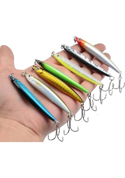 No.6 Tarzı 1 Adet Yüksek Li Heyecan Sopa Balıkçılık Cazibesi 7cm 10G Batan Kalem Uzun Döküm Shad Minnow Yapay Yem Pike Lures (Yurt Dışından)