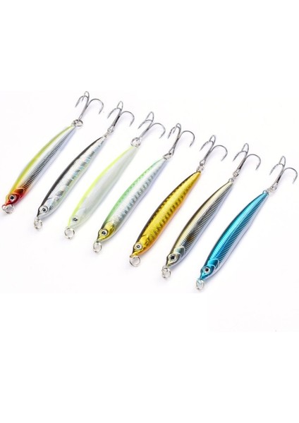 No.6 Tarzı 1 Adet Yüksek Li Heyecan Sopa Balıkçılık Cazibesi 7cm 10G Batan Kalem Uzun Döküm Shad Minnow Yapay Yem Pike Lures (Yurt Dışından)