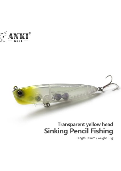 G1 Stili 90 mm Ankı Kedı Batan Kalem Balıkçılık Cazibesi 18.2gmm Minnow Yavaş Batan Yem Vıb Wobblers Jig Yapay Çelik Kancalar Kaya Balığı (Yurt Dışından) fiyatları