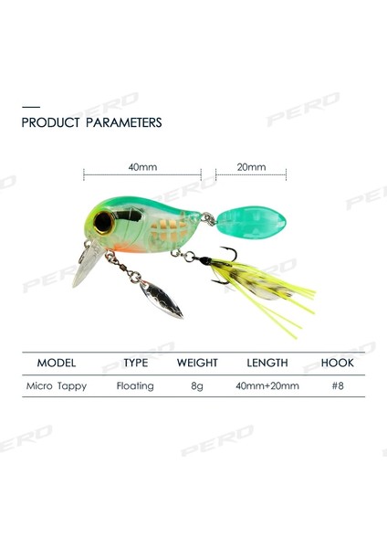 D Stili 40MM 8g Pero G Yüzen Crankbait Balıkçılık Yemleri Wobbler Er Yapay Yem Sığ Alabalık Alan Bass Topwater Yüzey Cazibesi (Yurt Dışından) modelleri