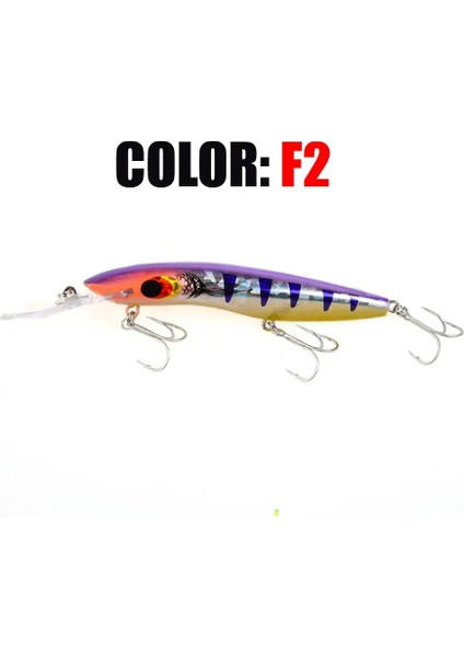 F6 Stili M 26G Minnow Balıkçılık Lures Derin Dalış Plastik Yapay Crankabit Wobbler Tiz Kancalar Levrek Pike Olta Takımı (Yurt Dışından)