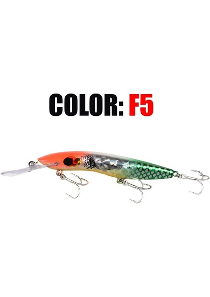 F6 Stili M 26G Minnow Balıkçılık Lures Derin Dalış Plastik Yapay Crankabit Wobbler Tiz Kancalar Levrek Pike Olta Takımı (Yurt Dışından)