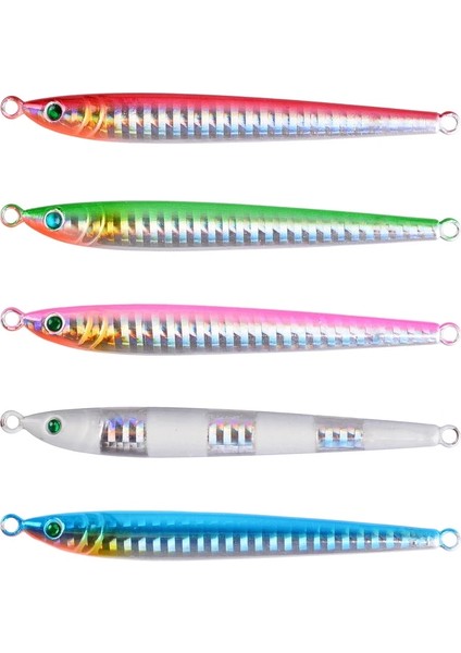 A-Hiçbir Kanca-5 Adet Tarzı 14G Düşük Uzun Metal Jig Balıkçılık Cazibesi G Döküm Jig Kaşığı Yapay Kıyı Pike Balık Yemi Levrek Pesca (Yurt Dışından)