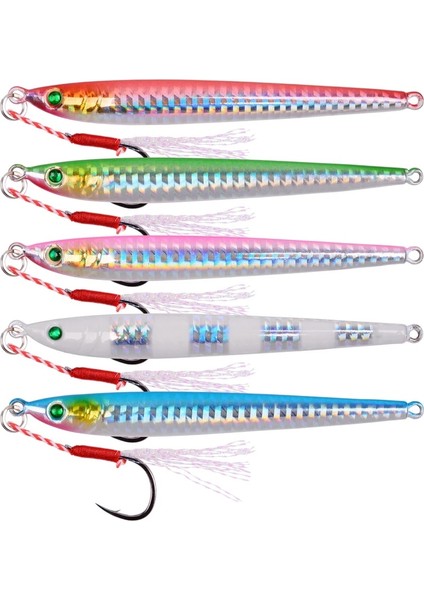 A-Hiçbir Kanca-5 Adet Tarzı 14G Düşük Uzun Metal Jig Balıkçılık Cazibesi G Döküm Jig Kaşığı Yapay Kıyı Pike Balık Yemi Levrek Pesca (Yurt Dışından)
