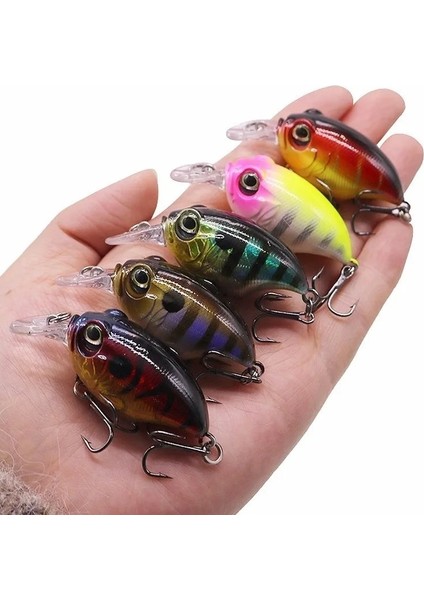 Bir Stil 1 Adet Wobbler Balıkçılık Cazibesi Büyük Crankbait Minnow Bas Trolling Pike Sazan Lures 8 Renk 5.8cm.2g Yapay Yem Olta Takımı (Yurt Dışından)