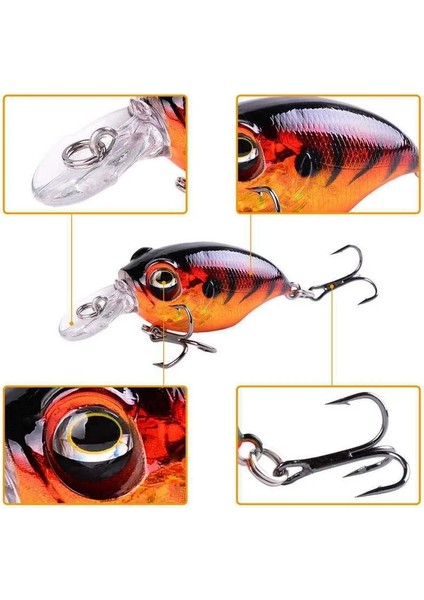 Bir Stil 1 Adet Wobbler Balıkçılık Cazibesi Büyük Crankbait Minnow Bas Trolling Pike Sazan Lures 8 Renk 5.8cm.2g Yapay Yem Olta Takımı (Yurt Dışından)