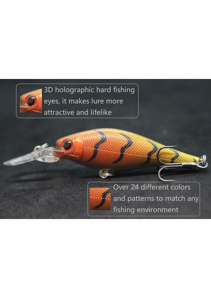 M515X79 Stili Wlure 7.5g 8.5cm 2 Metre Dalış Derinliği Wobbler Minnow Crankbait 2 #8 Kanca ile Yavaşça Yüzer Misk Balıkçılık Lures M515 (Yurt Dışından)