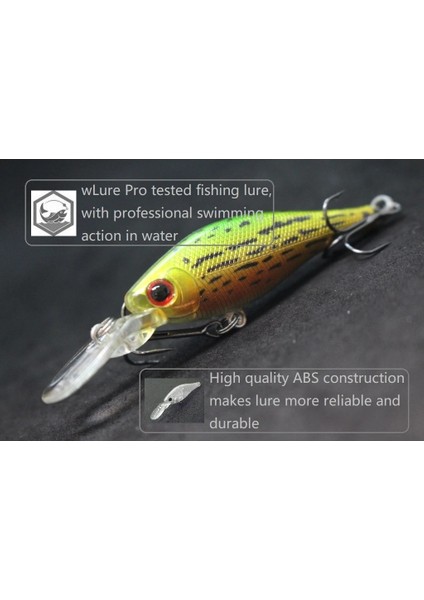 M515X79 Stili Wlure 7.5g 8.5cm 2 Metre Dalış Derinliği Wobbler Minnow Crankbait 2 #8 Kanca ile Yavaşça Yüzer Misk Balıkçılık Lures M515 (Yurt Dışından)