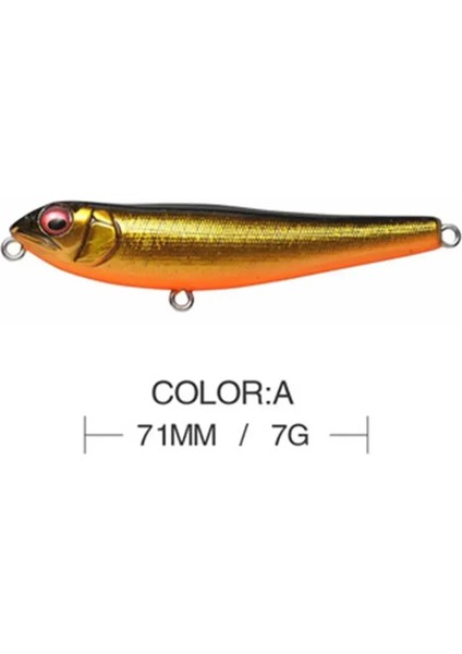 71MM-7G Stili G Yeni Topwater Kalem Wtd Yüzey Balıkçılık Cazibesi Köpek Yürümek Yapay Tuzlu Su Sert Yem Bass Plastik Yürüteç Takımı (Yurt Dışından)