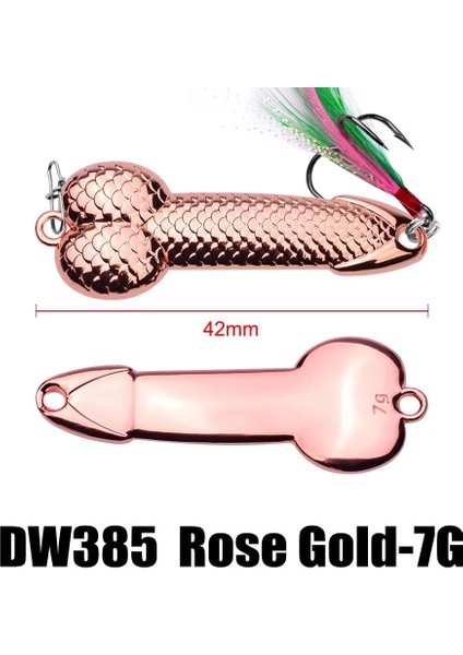 Rosegold-7g Stili Metal Sequoon Cazibesi Siyah Gül Altın Metal Pul Tüy ile Sert Cazibesi Bas Pike Sazan Balıkçılık Sert Yem Mücadelesi (Yurt Dışından)