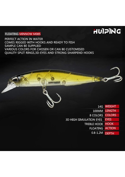No.4 Tarzı 1 Adet Minnow Balıkçılık Lures 11CG Jerkbait Pike Alabalık Wobbler Yüzen Crankbait Sert Yapay Yemler Sazan Olta Takımı (Yurt Dışından) indirimleri