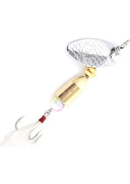 N127M-1PCS-GÜMÜŞ Tarzı 5.5g Er Yemler Balıkçılık Cazibesi Tel Erbait Sequins Ing Metal Kaşık Jig Wobblers Pike Sert Takım Seti Kutu Kanca Kiti ile (Yurt Dışından)