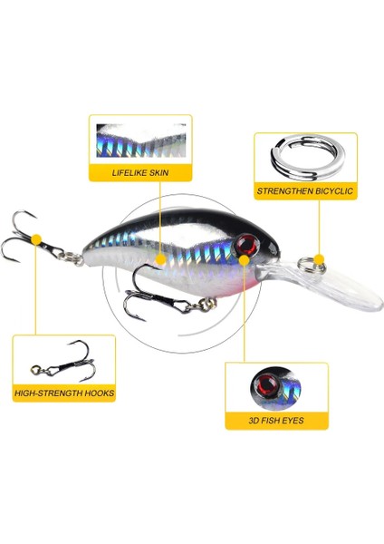 No6 Stili 1 Adet Wobblers Li Crankbait Simülasyon Balıkçılık Cazibesi 10 cm 14G Jerkbait Yüzen Sert Yem Bas Sazan Pesca Olta Takımı (Yurt Dışından) fırsatları