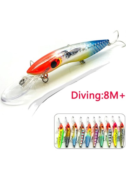 C10 Stili Jerkbait Minnow Wobbler Pikefish Swimbait Için Deephardbigfakebalık Yemi Için Yapay Yembaublestacklecrankbaitsazan (Yurt Dışından)
