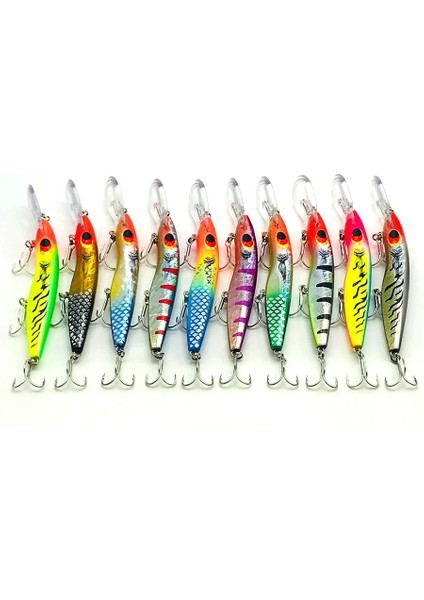 C10 Stili Jerkbait Minnow Wobbler Pikefish Swimbait Için Deephardbigfakebalık Yemi Için Yapay Yembaublestacklecrankbaitsazan (Yurt Dışından)
