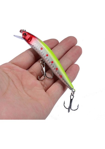 No.9 Tarzı 1 Adet Trolling Balıkçılık Cazibesi Minnow Baitg 3D Gözler Yapay Sert Yem Wobbler Crankbait Jig Alabalık Sazan Levrek Olta Takımı (Yurt Dışından)