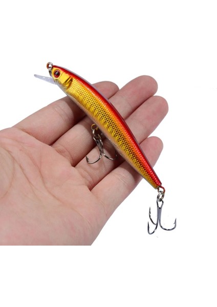 No.10 Tarzı 1 Adet Trolling Balıkçılık Cazibesi Minnow Baitg 3D Gözler Yapay Sert Yem Wobbler Crankbait Jig Alabalık Sazan Levrek Olta Takımı (Yurt Dışından)