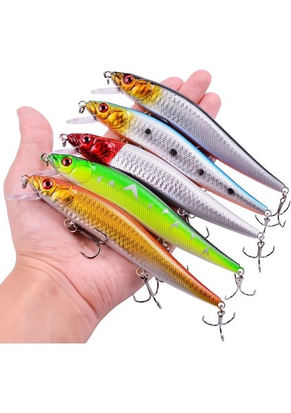 Bir Stil G Minnow Balıkçılık Lures Wobbler Sert Yemler Crankbait Abs Yapay Cazibesi Bas Pike Olta Takımı (Yurt Dışından)