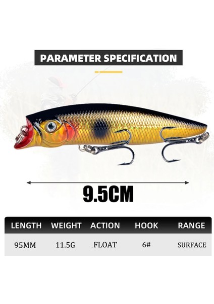 Y049-4 Stili 1 Adet Balıkçılık Lures Yüksek 9.2cm.5g Topwater Popper Yem 5 Renk Mevcuttur Bas Crnakbait Wobblers Olta Takımı Pesca (Yurt Dışından)