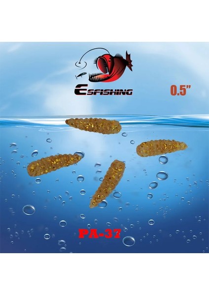 PA37 Stili 0.5in 100 Adet Kesfıshıng .5 "maggot Yumuşak Cezbeder Ekmek Solucan Yemi Buz Balıkçılık Isca Yapay Mücadele Silikon Yem Alabalık (Yurt Dışından)