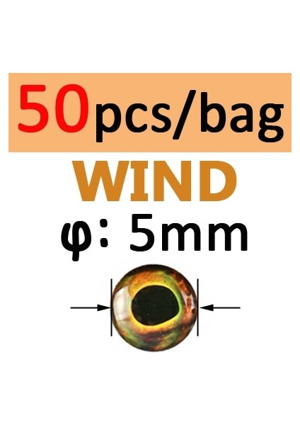 5mm Rüzgar 50 Adet Stil Icerıo Holograd 4d Epoksi Balık Gözü Fly Bağlama Için Flamalar Balıkçılık Cazibesi Ahşap Plastik Cazibesi Yapımı (Yurt Dışından)