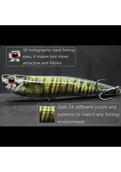 HW622X463 Stili Wlure 10CM 17G Uzun Döküm Topwater Popper Yürüyüş Cazibesi Yüzer Yem Kesme Bıçağı Tiz Kancalar Gerçekçi Balıkçılık Cazibesi HW622 (Yurt Dışından)