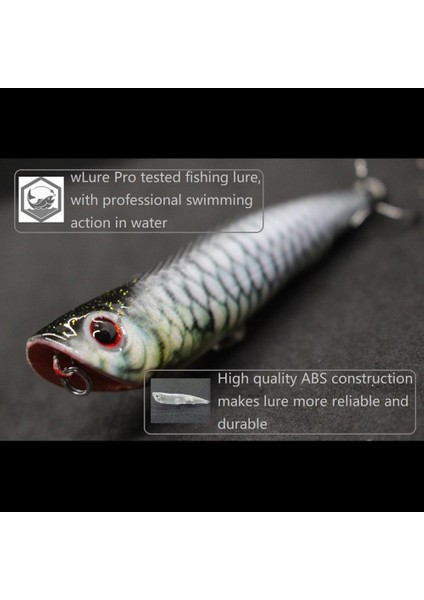 HW622X463 Stili Wlure 10CM 17G Uzun Döküm Topwater Popper Yürüyüş Cazibesi Yüzer Yem Kesme Bıçağı Tiz Kancalar Gerçekçi Balıkçılık Cazibesi HW622 (Yurt Dışından)