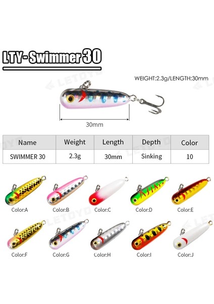 2.8g C Tarzı 30MM 2.3g Pero Mikro Alabalık Alanı Jig 2.8g 2.3g Batan Kalem Cazibesi Mini Vib Lipless Crankbait Wobbler Yapay Yem Alabalık Balıkçılık Cazibesi (Yurt Dışından) modelleri