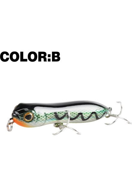 CMC025A-B Stili Mr.charles CMC025A Balıkçılık Lures G Üst Su Yüzen Popper Balıkçılık Cazibesi 3D Gözler Li Profesyonel Olta Takımı (Yurt Dışından)