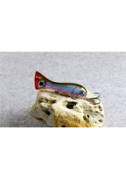 Renk N Stili Le Fish Big Game Lure G New Popper Fishing Lures Top Water Hard Bait 3D Eyes Big Mouth Popper Lure With Vm Hook (Yurt Dışından)
