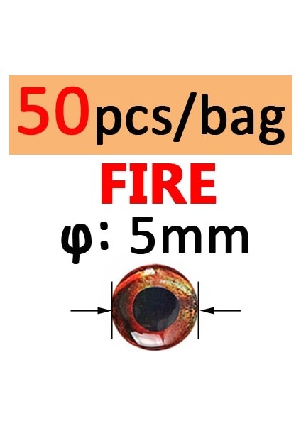 5mm Yangın 50 Adet Stil Icerıo Holograd 4d Epoksi Balık Gözü Fly Bağlama Için Flamalar Balıkçılık Cazibesi Ahşap Plastik Cazibesi Yapımı (Yurt Dışından)