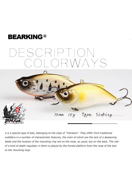 J Tarzı Bearkıng 7.5cm 15G Cazibesi Wobblers Crankbaits Sert Cazibesi Turna Yapay Yem Olta Takımı Bas Alabalık Balıkçılık Cazibesi (Yurt Dışından)