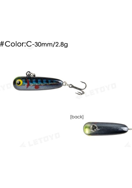 2.8g C Tarzı 30MM 2.8g Pero Mikro Alabalık Alanı Jig 2.8g 2.3g Batan Kalem Cazibesi Mini Vib Lipless Crankbait Wobbler Yapay Yem Alabalık Balıkçılık Cazibesi (Yurt Dışından)