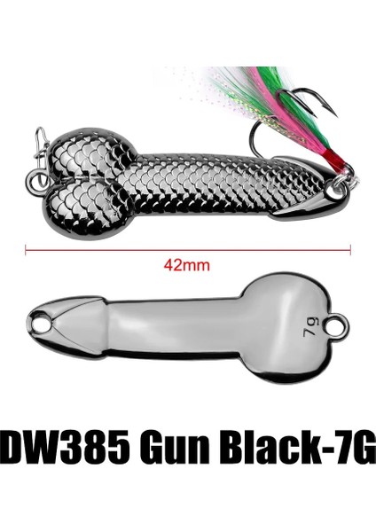 Grisiyah-7g Stili Metal Sequoon Cazibesi Siyah Gül Altın Metal Pul Tüy ile Sert Cazibesi Bas Pike Sazan Balıkçılık Sert Yem Mücadelesi (Yurt Dışından)
