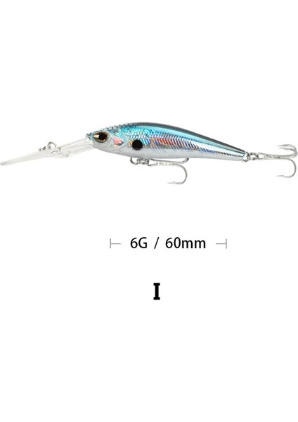 Ben Stil Mises 6cm 6g On Renk Uzun Dudak Derin Dalış Yüzer Biyonik Minnow Cazibesi Yapay Yem Sert Yem Balıkçılık Cazibesi Wobbler (Yurt Dışından)