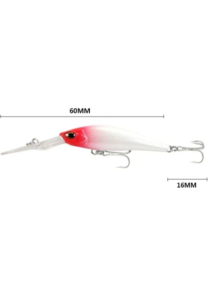 Ben Stil Mises 6cm 6g On Renk Uzun Dudak Derin Dalış Yüzer Biyonik Minnow Cazibesi Yapay Yem Sert Yem Balıkçılık Cazibesi Wobbler (Yurt Dışından) fırsatları