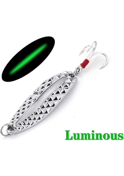 Gümüş Işıklı Stil 15G 60MM 1pcs Metal Er Spoon Trout Fishing Lure 7g 10G 15G Hard Bait Luminous Noise Paillette Artificial Bait Small Sequins Er (Yurt Dışından)