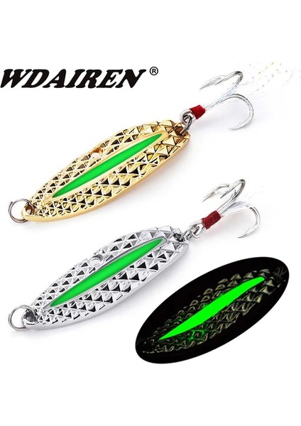 Gümüş Işıklı Stil 15G 60MM 1pcs Metal Er Spoon Trout Fishing Lure 7g 10G 15G Hard Bait Luminous Noise Paillette Artificial Bait Small Sequins Er (Yurt Dışından)