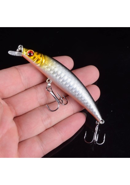 No.66 Tarzı 1pcsbag 5 Renk 8cm 8.5g Balıkçılık Cazibesi Minnow Sert Yem 2 Balıkçılık Kanca ile Wobblers Olta Takımı Cazibesi Isca Pesca 3D Gözler (Yurt Dışından) modelleri
