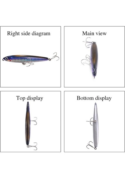 JL-535-6 Stili 100MM-18G Topwater Kalem Balıkçılık Cazibesi mm G Yüzen Batan Levrek Yemler Yapay Sert Yem Pesca Olta Takımı (Yurt Dışından)
