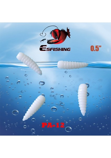 PA12 Stili 0.5in 100 Adet Kesfıshıng .5 "maggot Yumuşak Cezbeder Ekmek Solucan Yemi Buz Balıkçılık Isca Yapay Mücadele Silikon Yem Alabalık (Yurt Dışından)